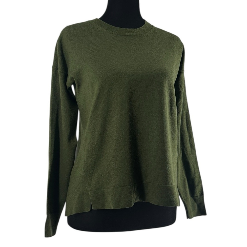 J. Crew sweater merino wool Green Knit Top warm soft preppy sz xs